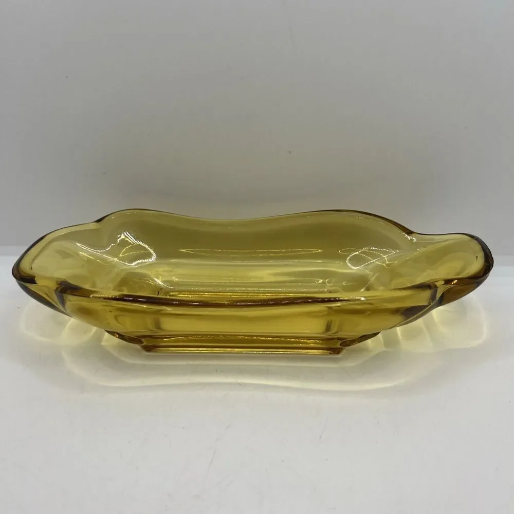 VINTAGE‎ BROWN GLASS BANANA SPLIT SUNDAE BOAT DISH